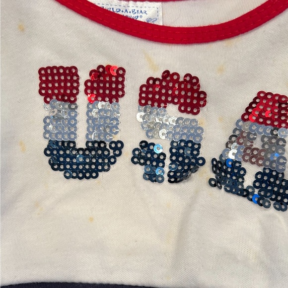 EUC 2007 Build A Bear BAB Cheetah Plush Stuffed Toy in USA Olympic Outfit - Picture 10 of 16